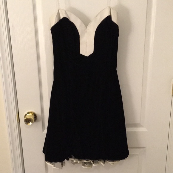 Roberta Bridal Dresses & Skirts - Vintage black velvet & white satin tuxedo dress -38 inch bust